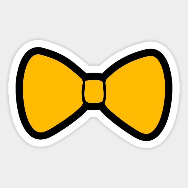 Cute Simple Yellow Bow - Yellow Bow - Sticker | TeePublic